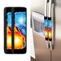 Red And Blue Fire Yin Yang Print Refrigerator Handle Covers