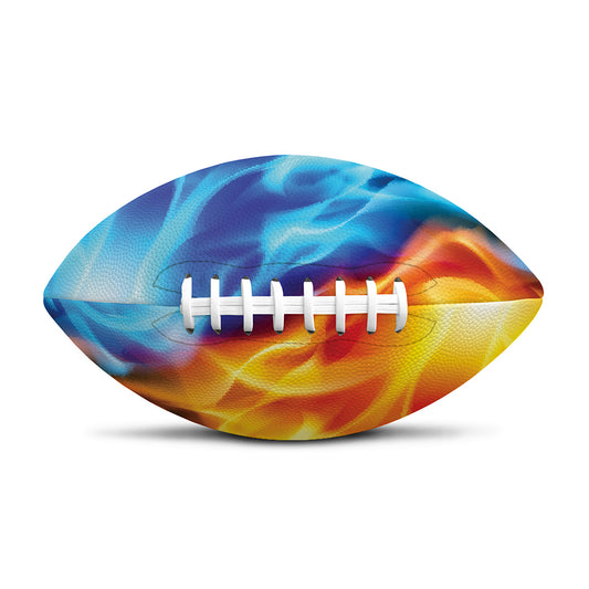 Red And Blue Fire Yin Yang Print Rugby Ball