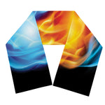 Red And Blue Fire Yin Yang Print Scarf