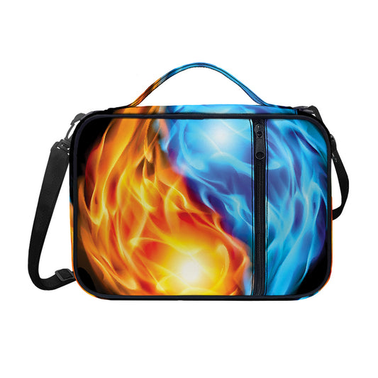 Red And Blue Fire Yin Yang Print Shoulder Strap Bible Bag