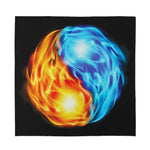 Red And Blue Fire Yin Yang Print Silk Bandana