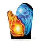 Red And Blue Fire Yin Yang Print Single Oven Mitt