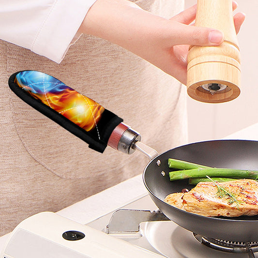 Red And Blue Fire Yin Yang Print Skillet Handle Cover
