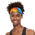 Red And Blue Fire Yin Yang Print Sports Headband