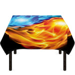 Red And Blue Fire Yin Yang Print Tablecloth