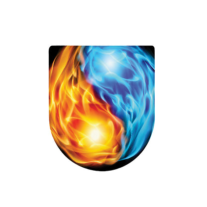 Red And Blue Fire Yin Yang Print Toilet Lid Cover