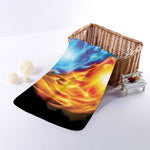 Red And Blue Fire Yin Yang Print Towel