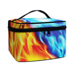 Red And Blue Fire Yin Yang Print Travel Makeup Bag