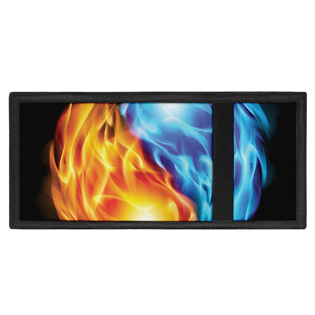Red And Blue Fire Yin Yang Print Trifold Wallet