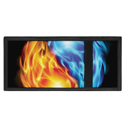 Red And Blue Fire Yin Yang Print Trifold Wallet