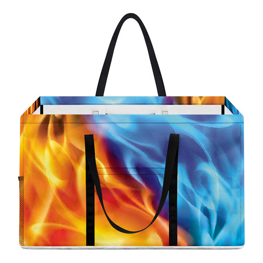 Red And Blue Fire Yin Yang Print Utility Tote Bag