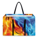 Red And Blue Fire Yin Yang Print Utility Tote Bag