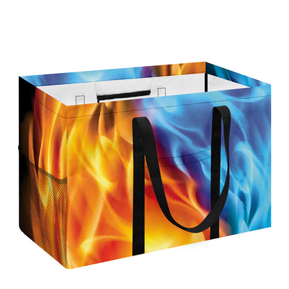 Red And Blue Fire Yin Yang Print Utility Tote Bag