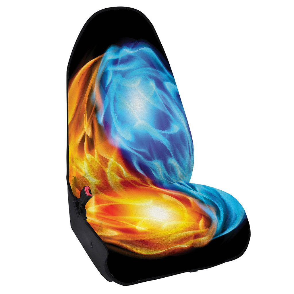 Red And Blue Fire Yin Yang Print Waterproof Car Seat Cover