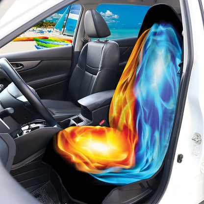 Red And Blue Fire Yin Yang Print Waterproof Car Seat Cover