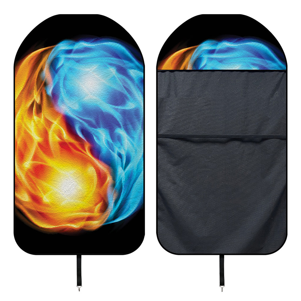Red And Blue Fire Yin Yang Print Waterproof Car Seat Cover