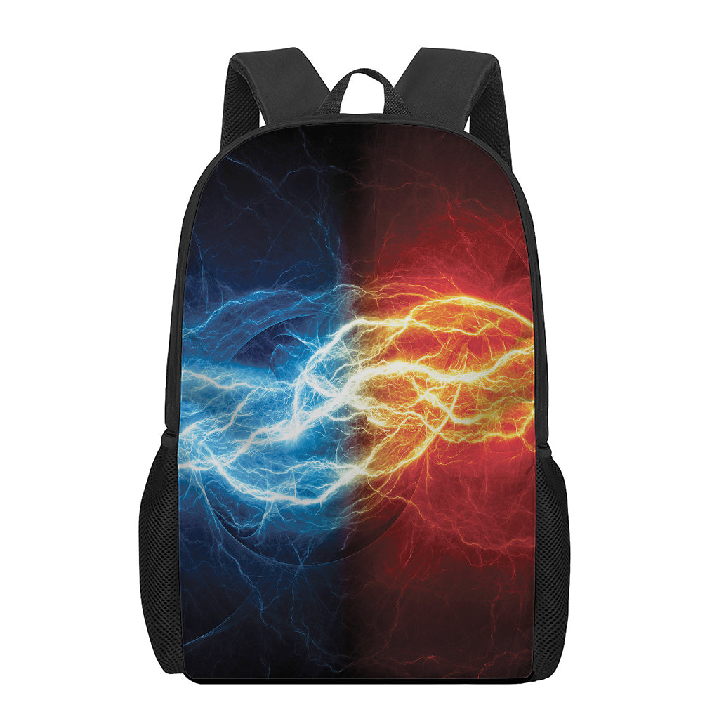 Red And Blue Lightning Print 17 Inch Backpack