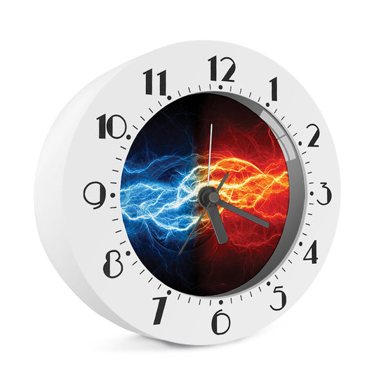 Red And Blue Lightning Print Alarm Clock