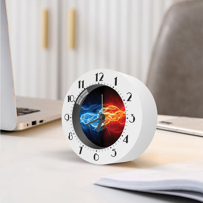 Red And Blue Lightning Print Alarm Clock