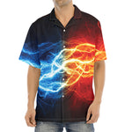 Red And Blue Lightning Print Aloha Shirt