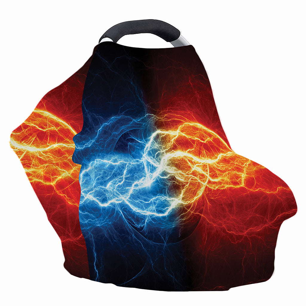 Red And Blue Lightning Print Baby Seat Cover