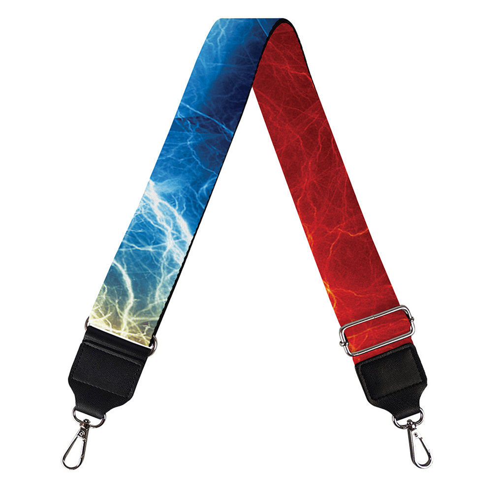 Red And Blue Lightning Print Bag Strap