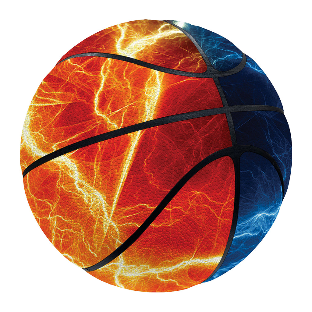 Red And Blue Lightning Print Basketball