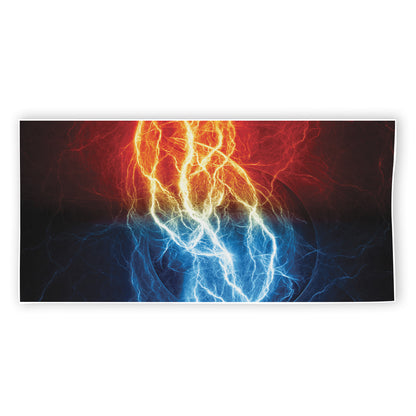 Red And Blue Lightning Print Beach Towel
