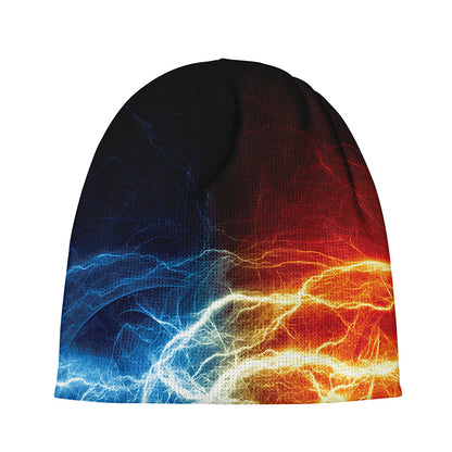 Red And Blue Lightning Print Beanie