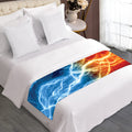 Red And Blue Lightning Print Bed Runner