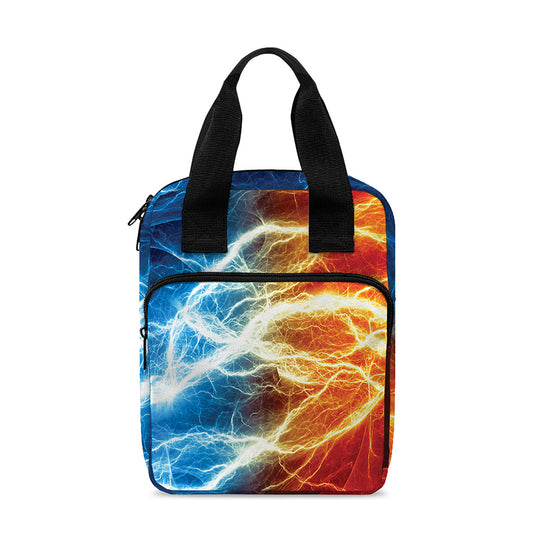 Red And Blue Lightning Print Bible Tote Bag
