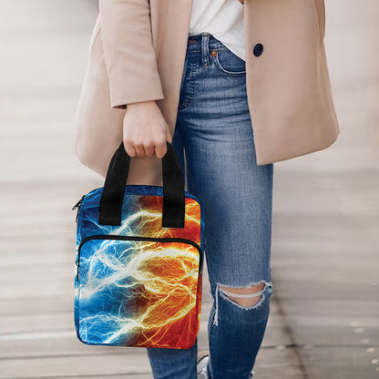 Red And Blue Lightning Print Bible Tote Bag