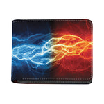 Red And Blue Lightning Print Bifold Wallet