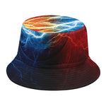 Red And Blue Lightning Print Bucket Hat