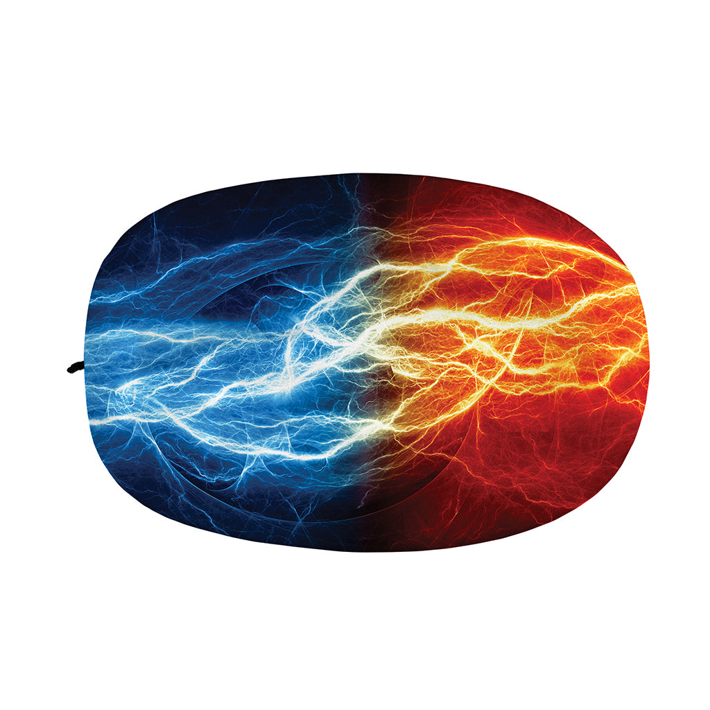 Red And Blue Lightning Print Car Side Mirror Covers