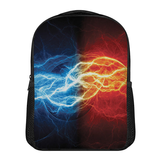 Red And Blue Lightning Print Casual Backpack