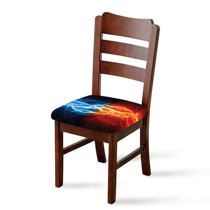 Red And Blue Lightning Print Chair Cushion Cover