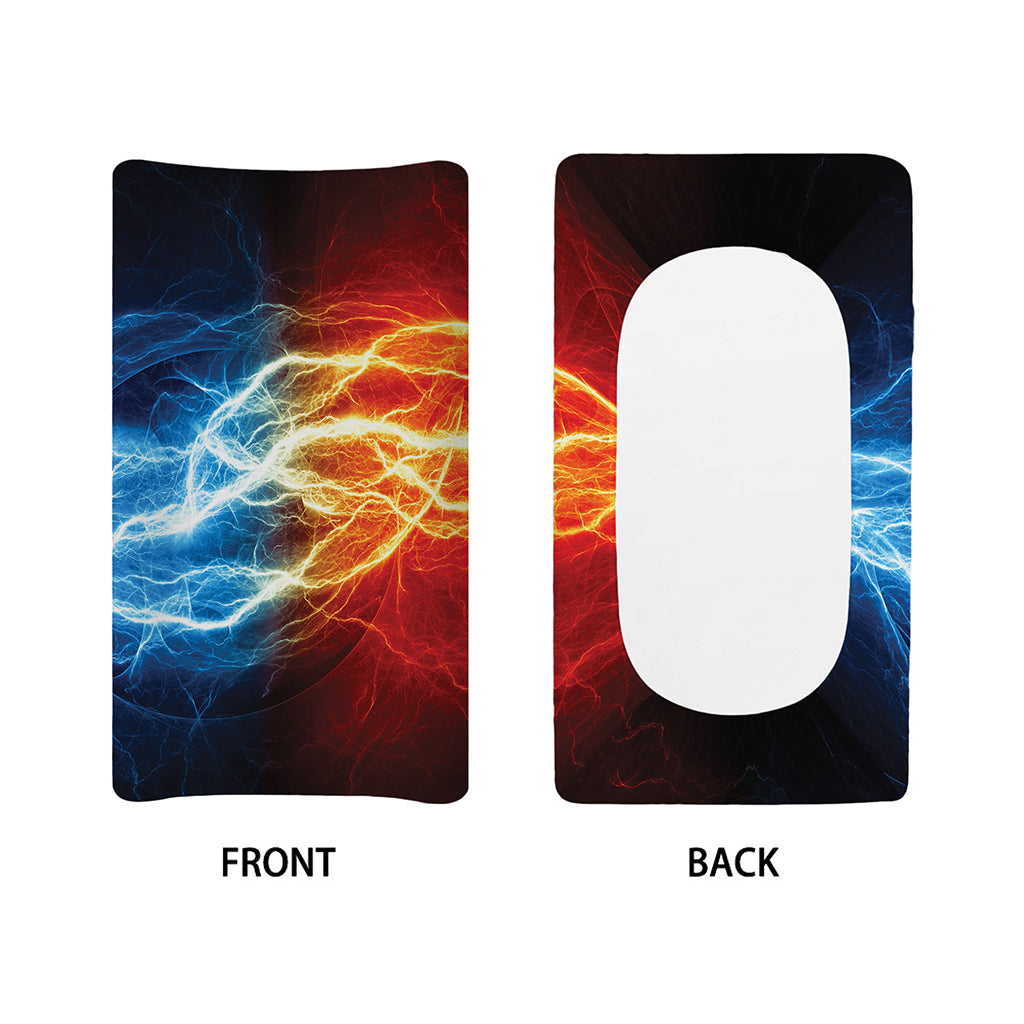 Red And Blue Lightning Print Changing Pad Cover