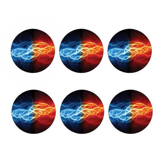 Red And Blue Lightning Print Coaster Set
