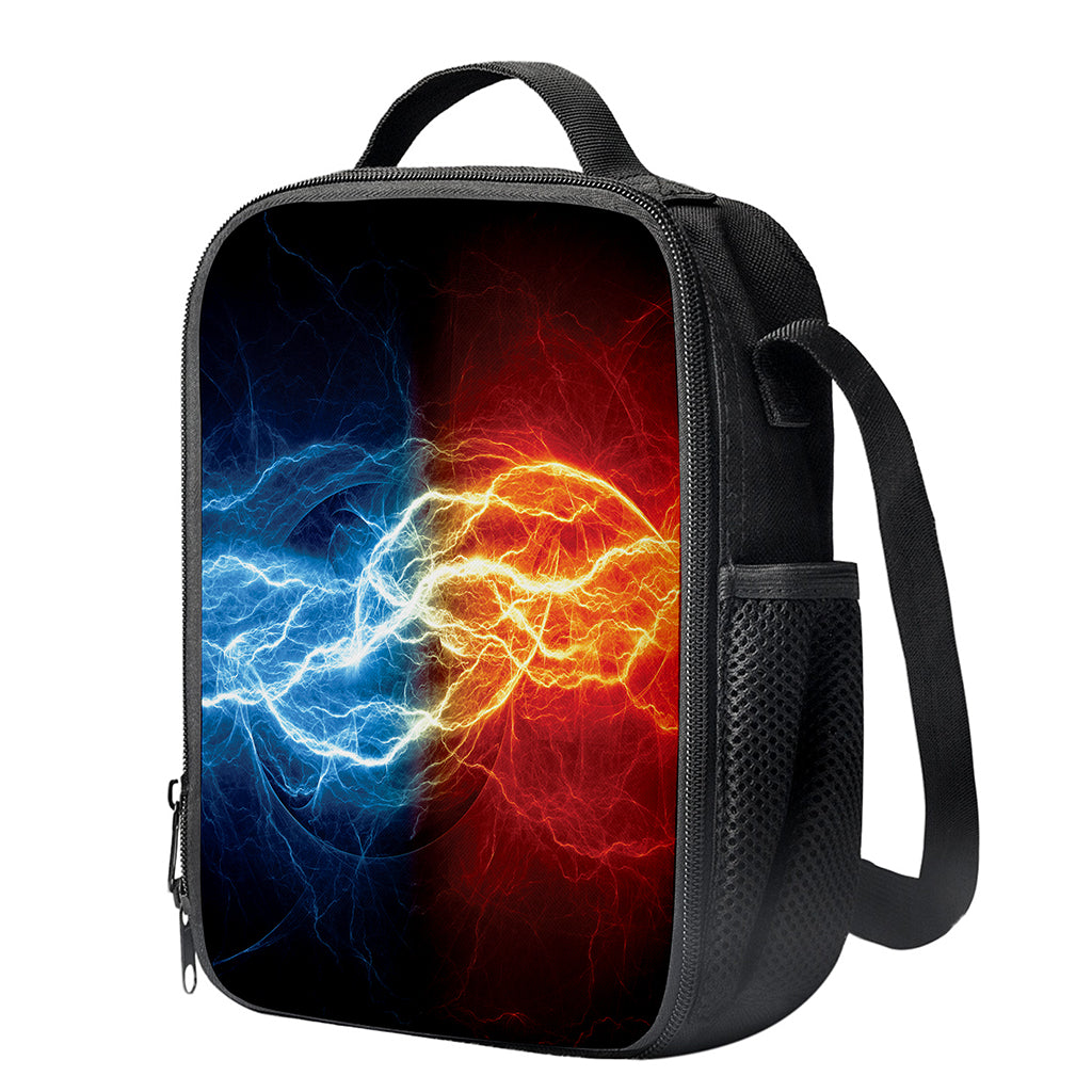 Red And Blue Lightning Print Crossbody Lunch Bag