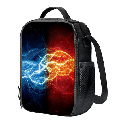 Red And Blue Lightning Print Crossbody Lunch Bag