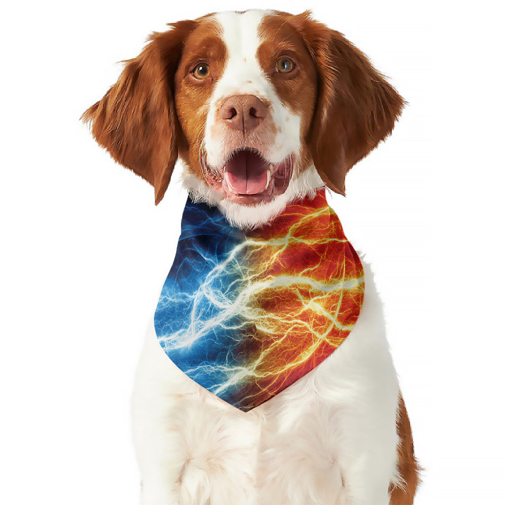 Red And Blue Lightning Print Dog Bandana