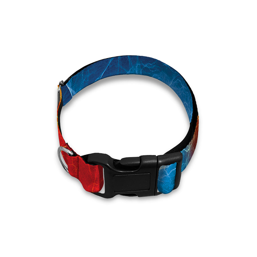 Red And Blue Lightning Print Dog Collar