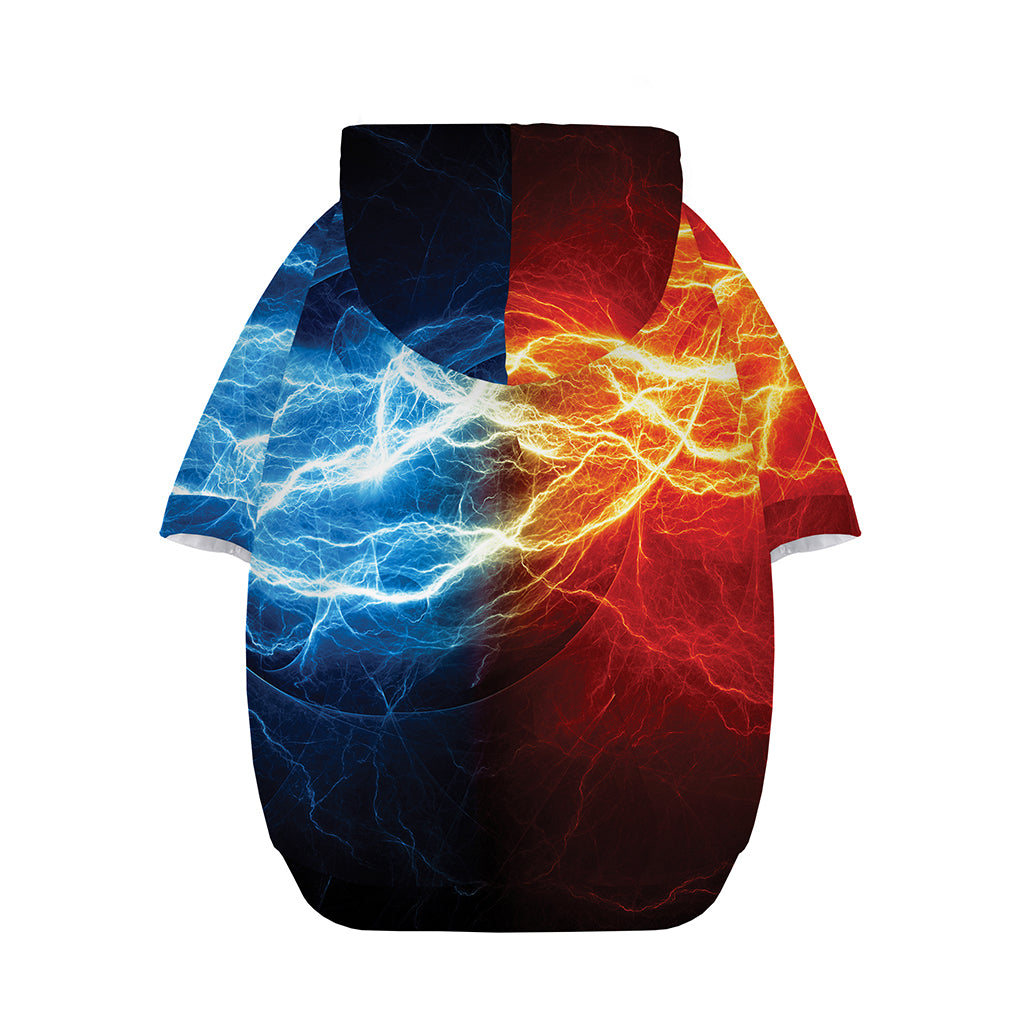 Red And Blue Lightning Print Dog Zip Up Hoodie