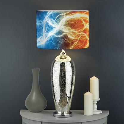 Red And Blue Lightning Print Drum Lamp Shade