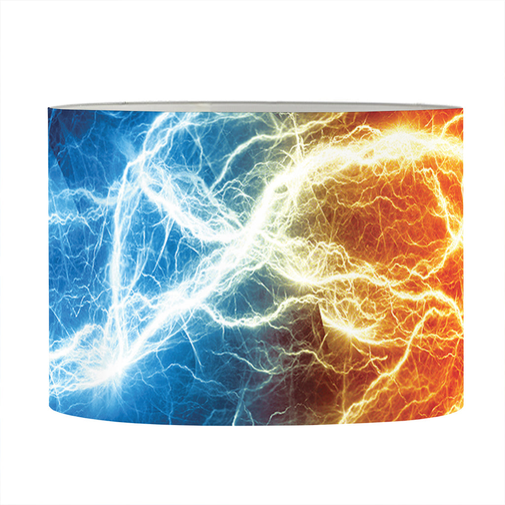 Red And Blue Lightning Print Drum Lamp Shade