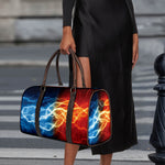 Red And Blue Lightning Print Duffle Bag