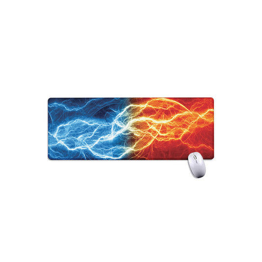Red And Blue Lightning Print Extended Mouse Pad