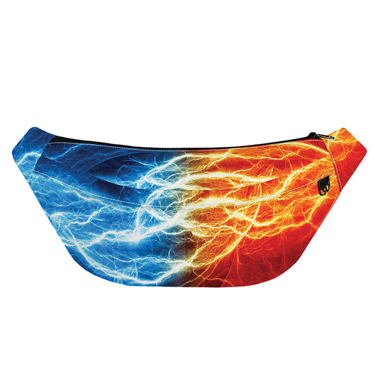 Red And Blue Lightning Print Fanny Pack