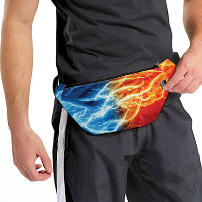Red And Blue Lightning Print Fanny Pack
